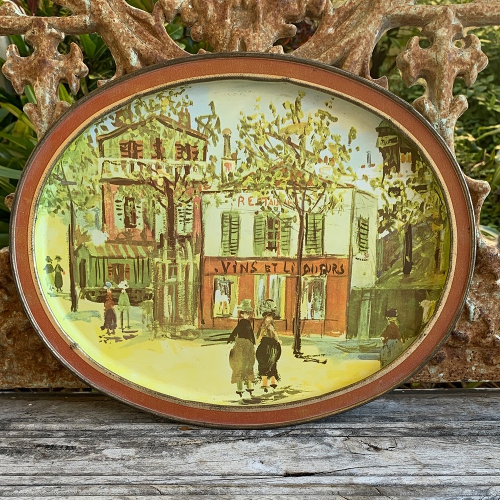 Vintage Scenic Art Plate “Petite Cafe” by Maurice Utrillo